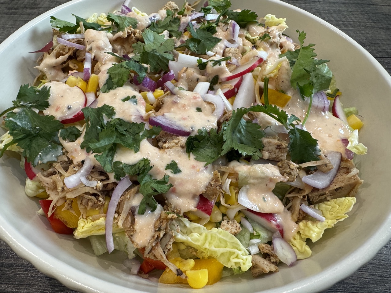 BBQ Tofu Jackfruit Salad